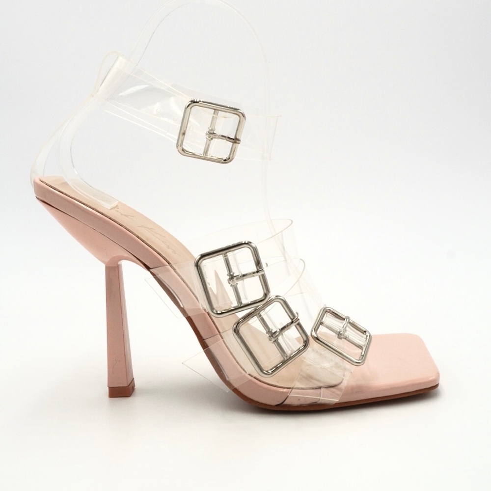 Pink Kiss Nude High Heel sandal with Buckles